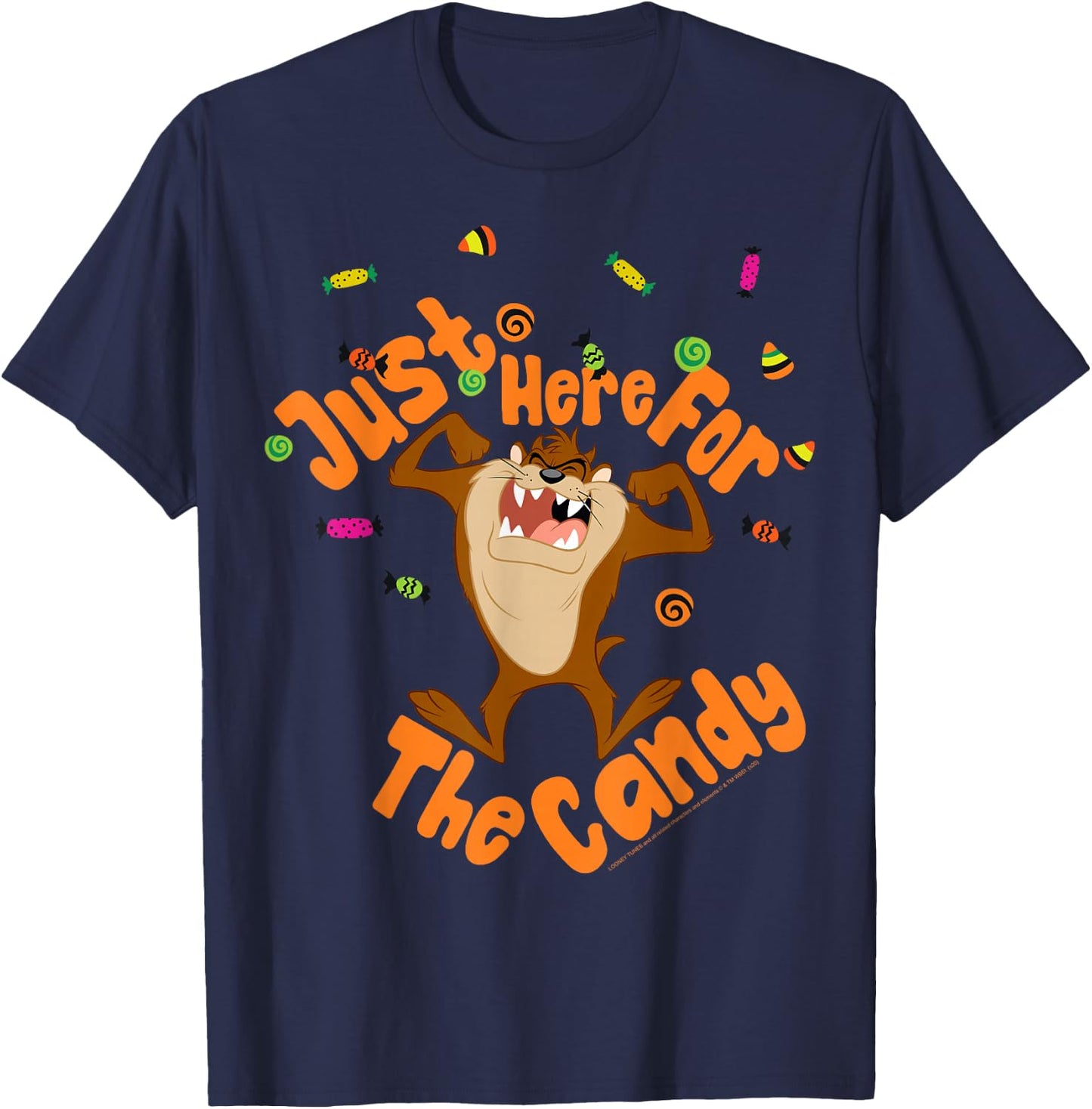 Looney Tunes Tasmanian Devil Here For Candy T-Shirt - T-Shirt | Navy