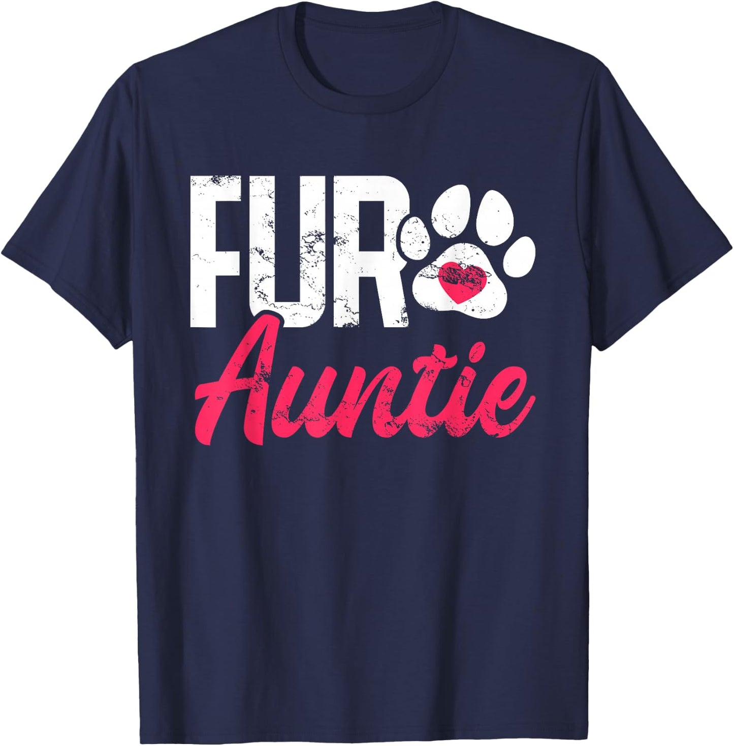 Fur Auntie Breed Paws Dogs Paw Print Puppy Pup Top Dog Breed Women T-Shirt - T-Shirt | Navy