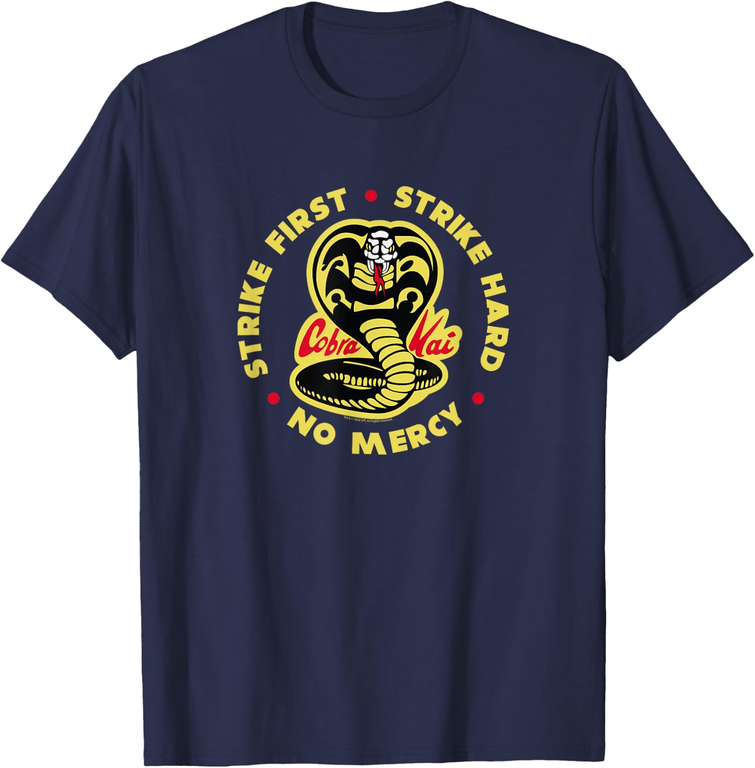 Cobra Kai Strike First Cobra Logo TV Show T-Shirt - T-Shirt | Navy