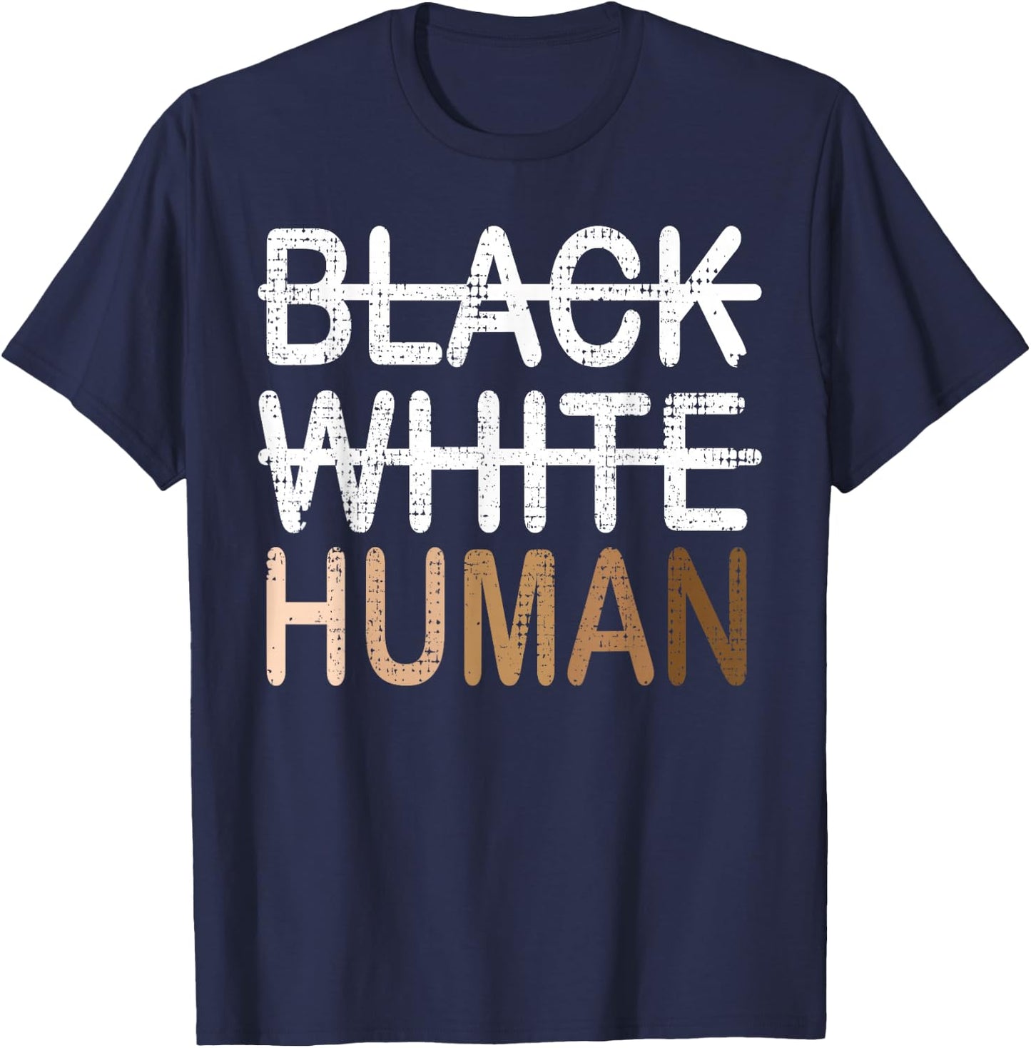 Black White Human Melanin Inclusion for Black History Month T-Shirt - T-Shirt | Navy