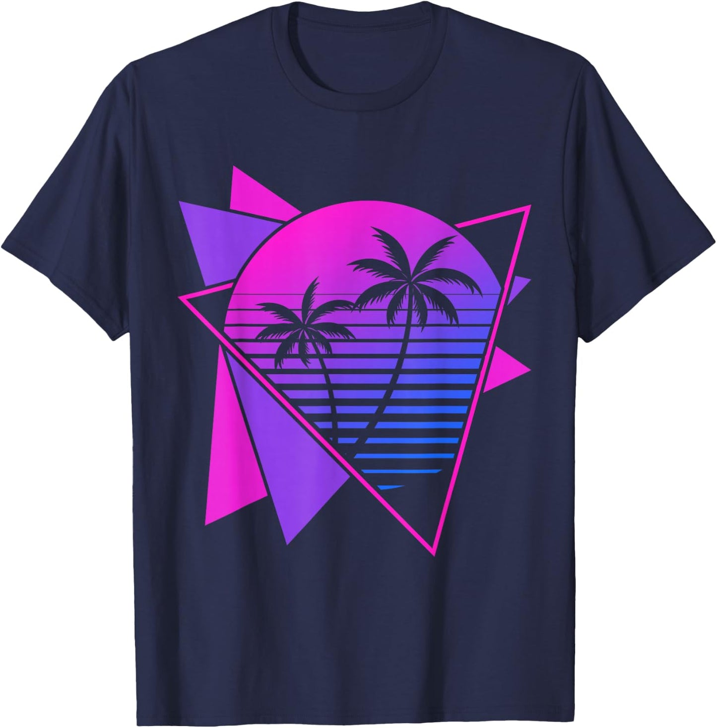 Retro 80s Synthwave Aesthetic 1990s Art Vaporwave T-Shirt - T-Shirt | Navy