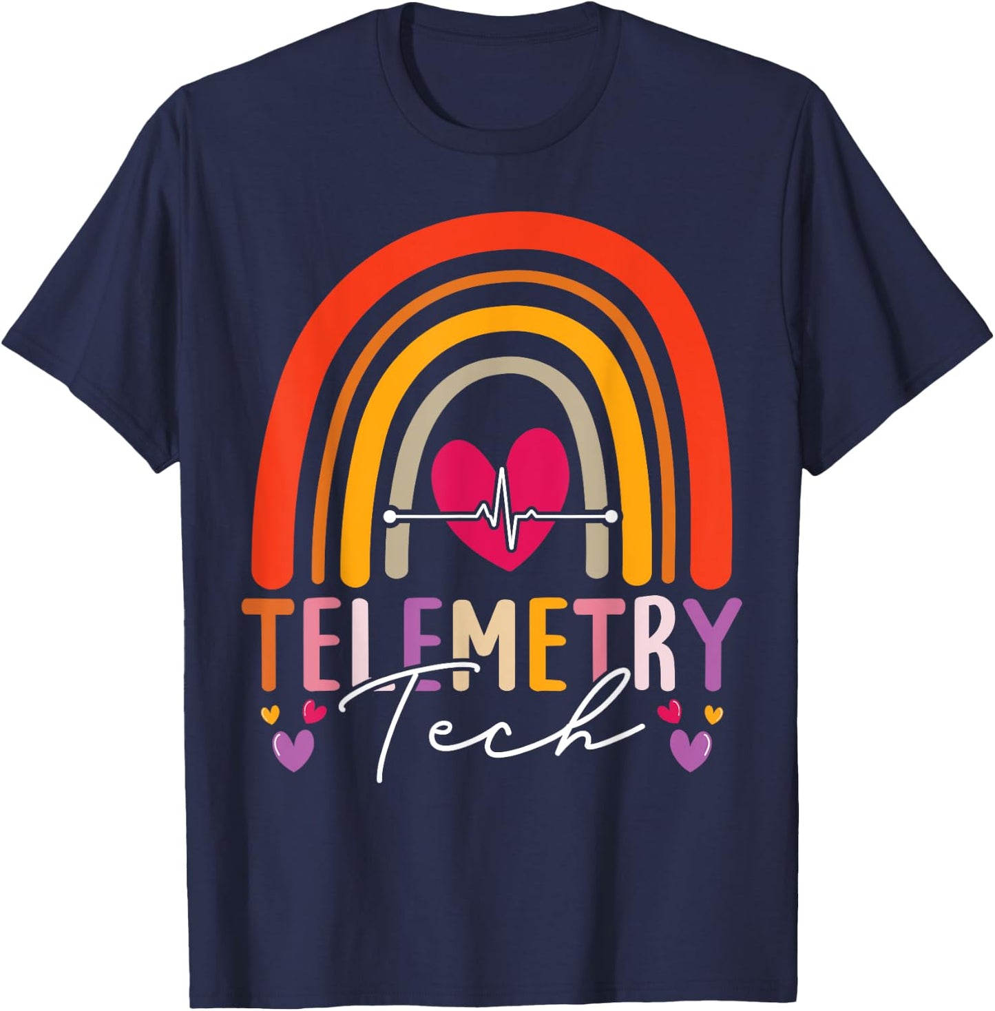 Telemetry Tech Appreciation Rainbow T-Shirt - T-Shirt | Navy