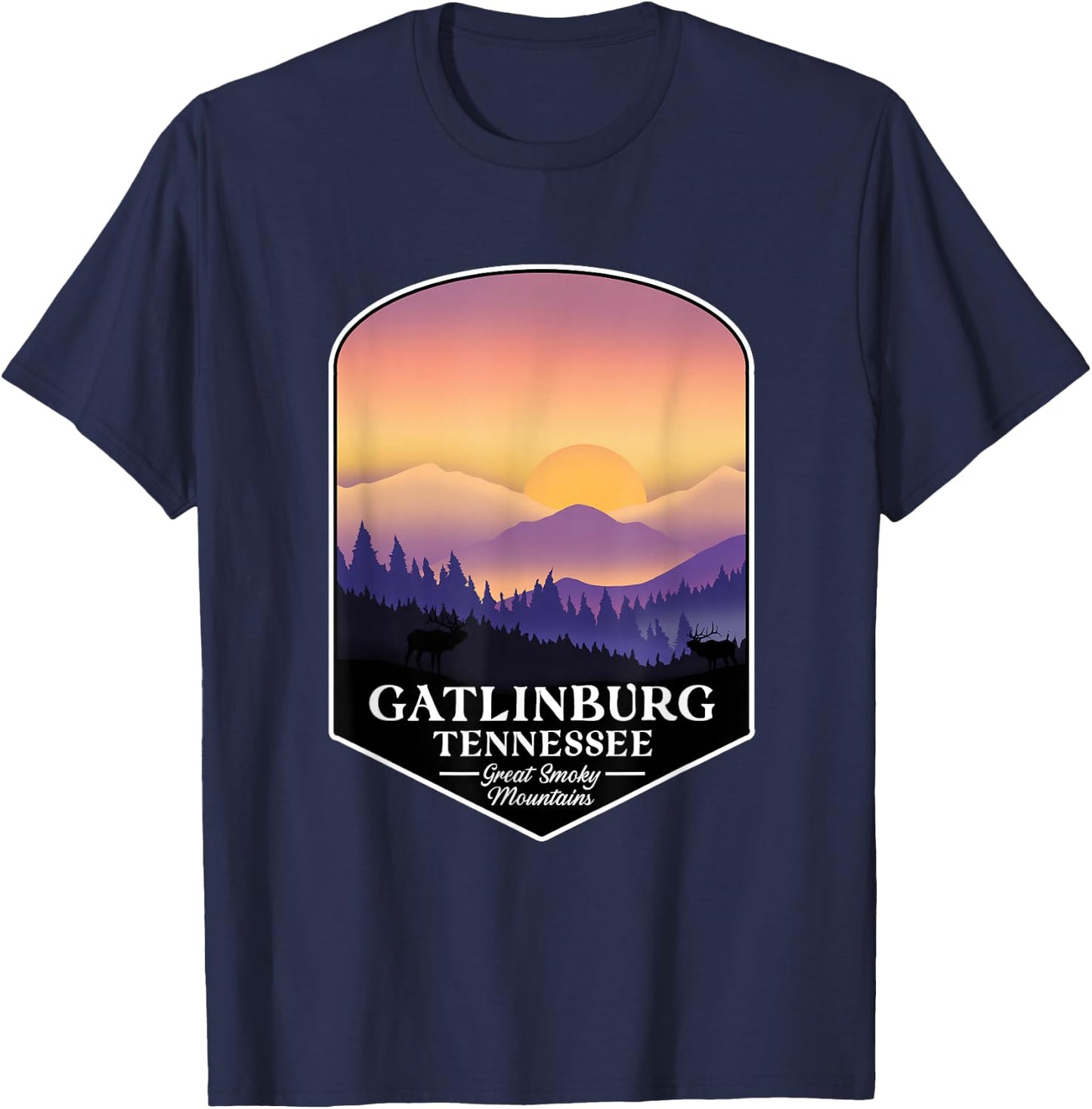 Great Smoky Mountains - Gatlingburg Tennessee Hiking T-Shirt - T-Shirt | Navy