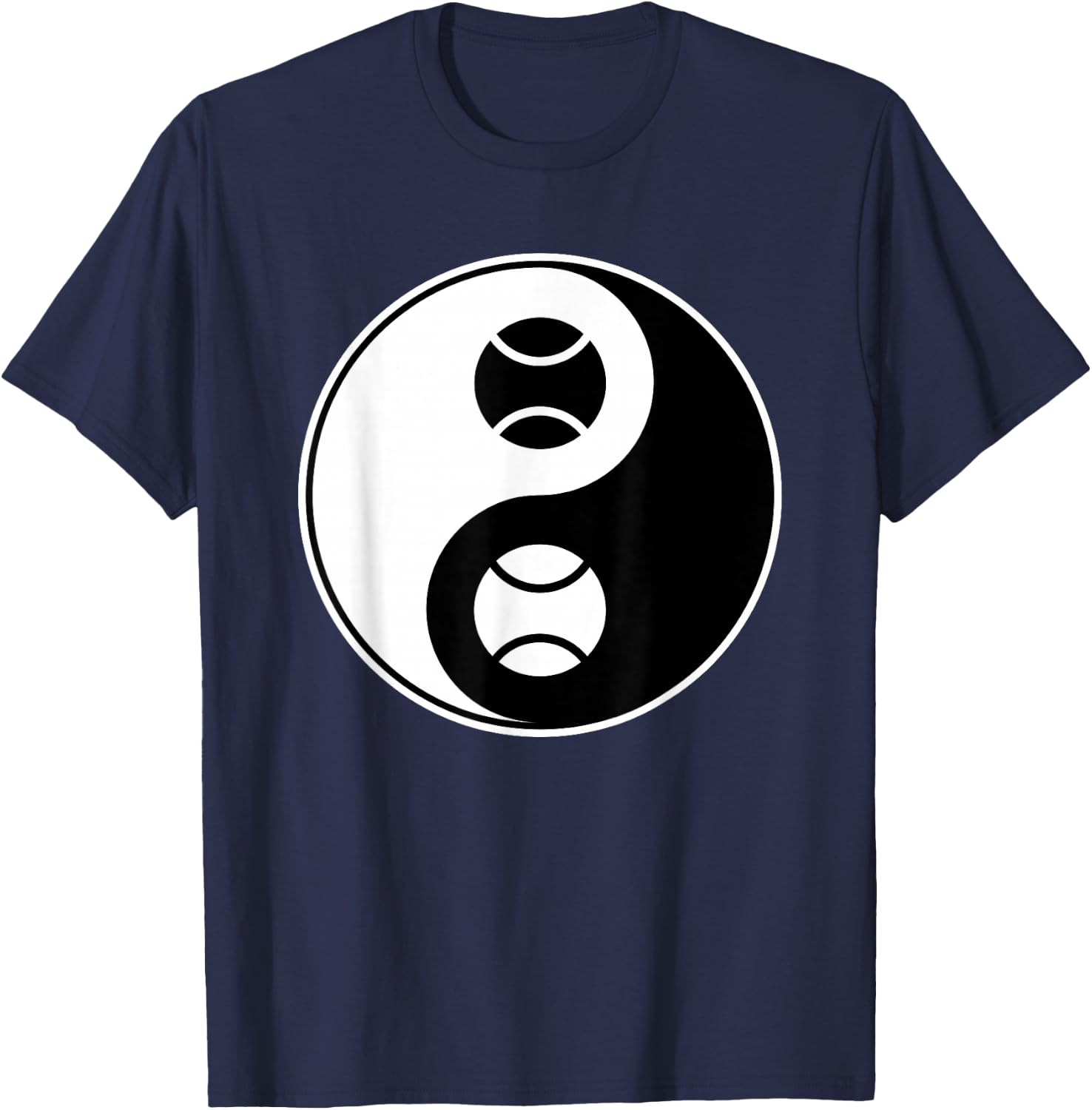 Yin Yang - Tennis Lawn Sports - Buddhist Zhen Spiritual T-Shirt - T-Shirt | Navy