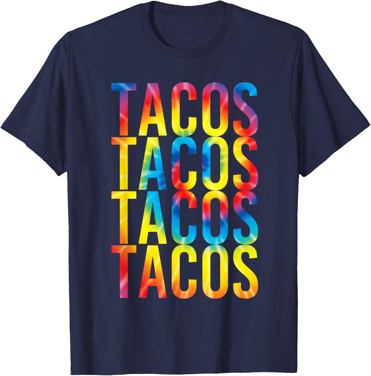 Retro Tacos Vintage Tie Dye Taco Tuesday Mexican T-Shirt - T-Shirt | Navy