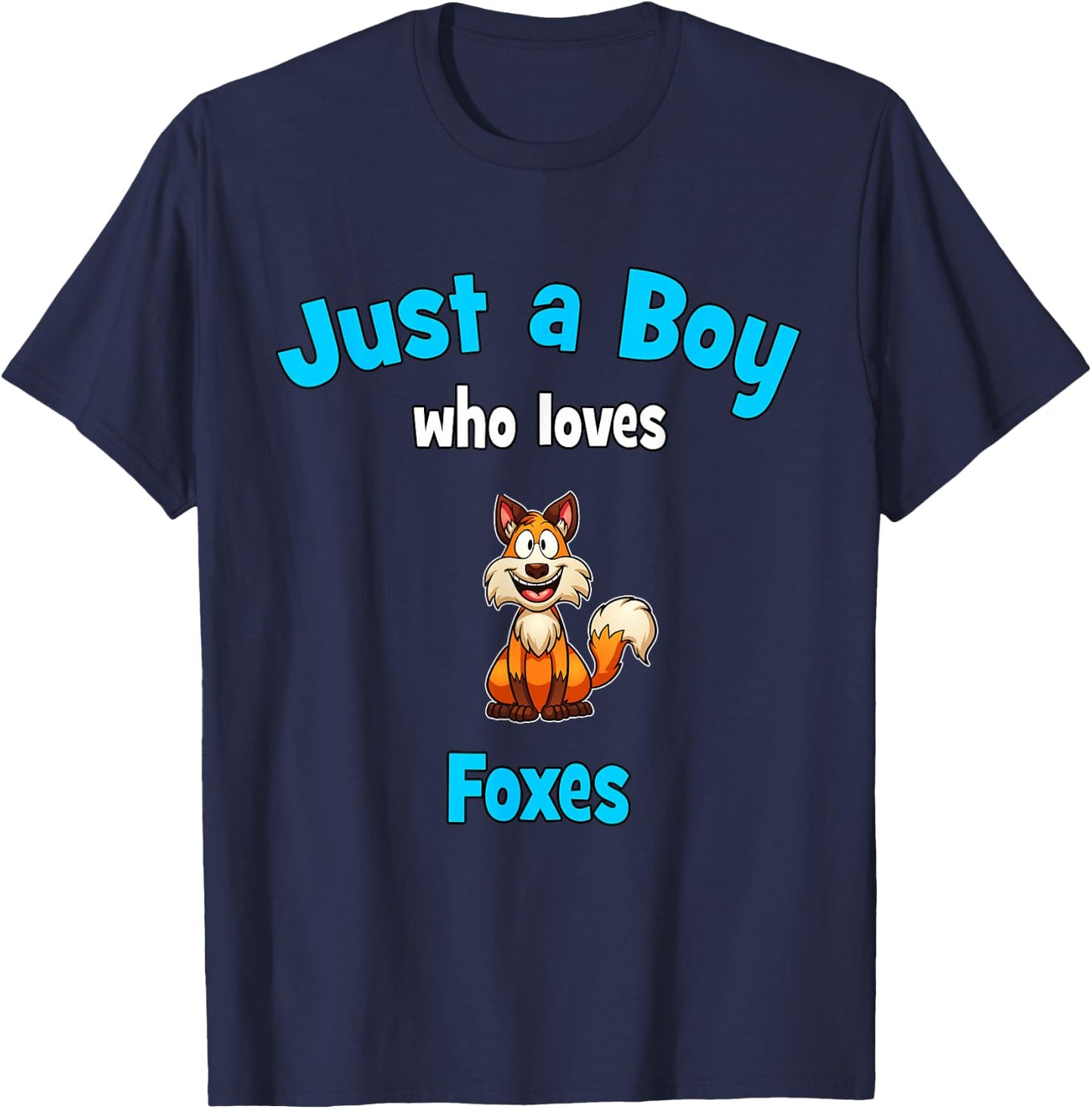 Fox Shirt for Boys | Children's Fox T-Shirt - T-Shirt | Navy