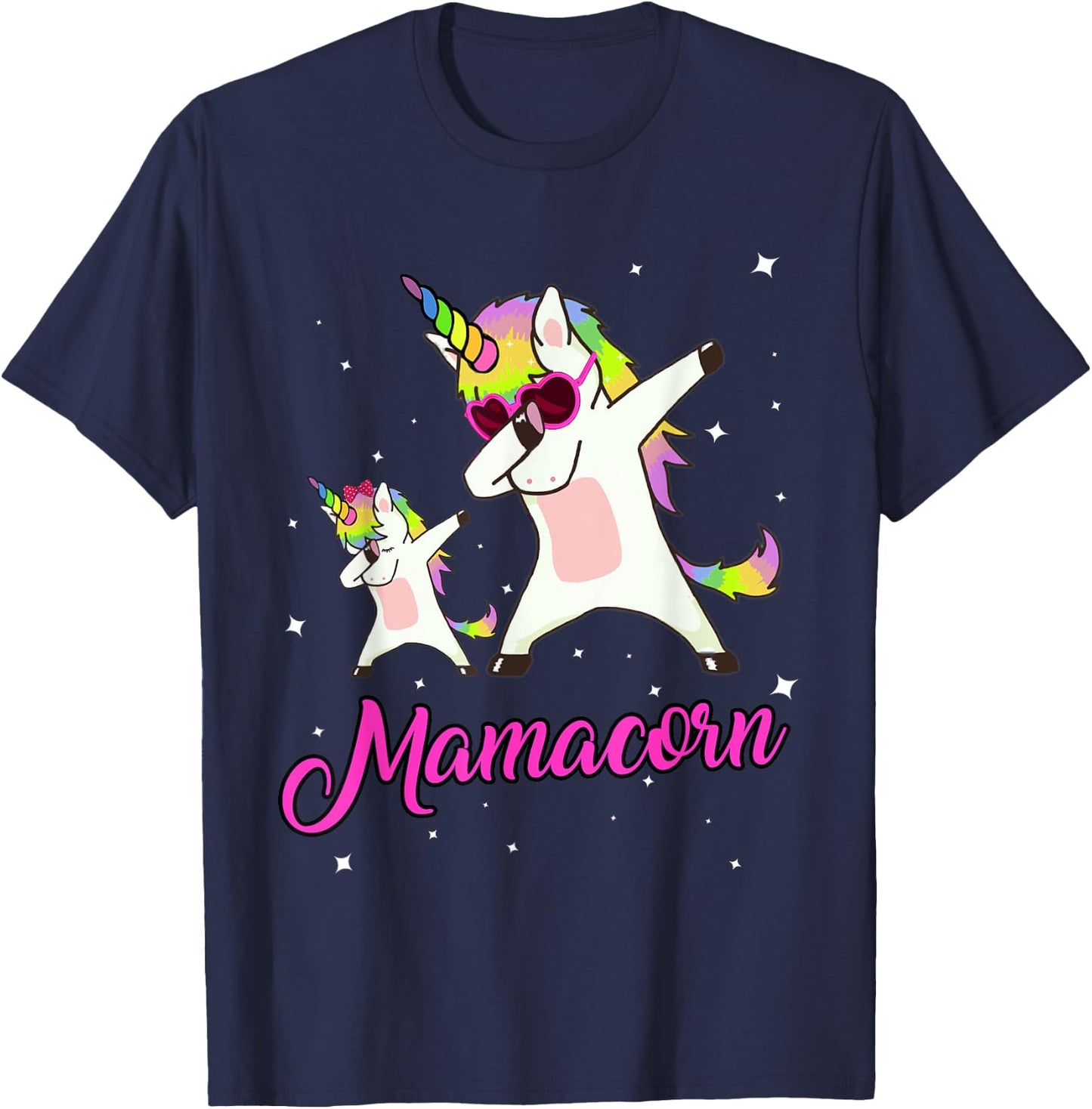 Mamacorn Unicorn Mom Mother's Day Mommy of the Unicorn Girl T-Shirt - T-Shirt | Navy