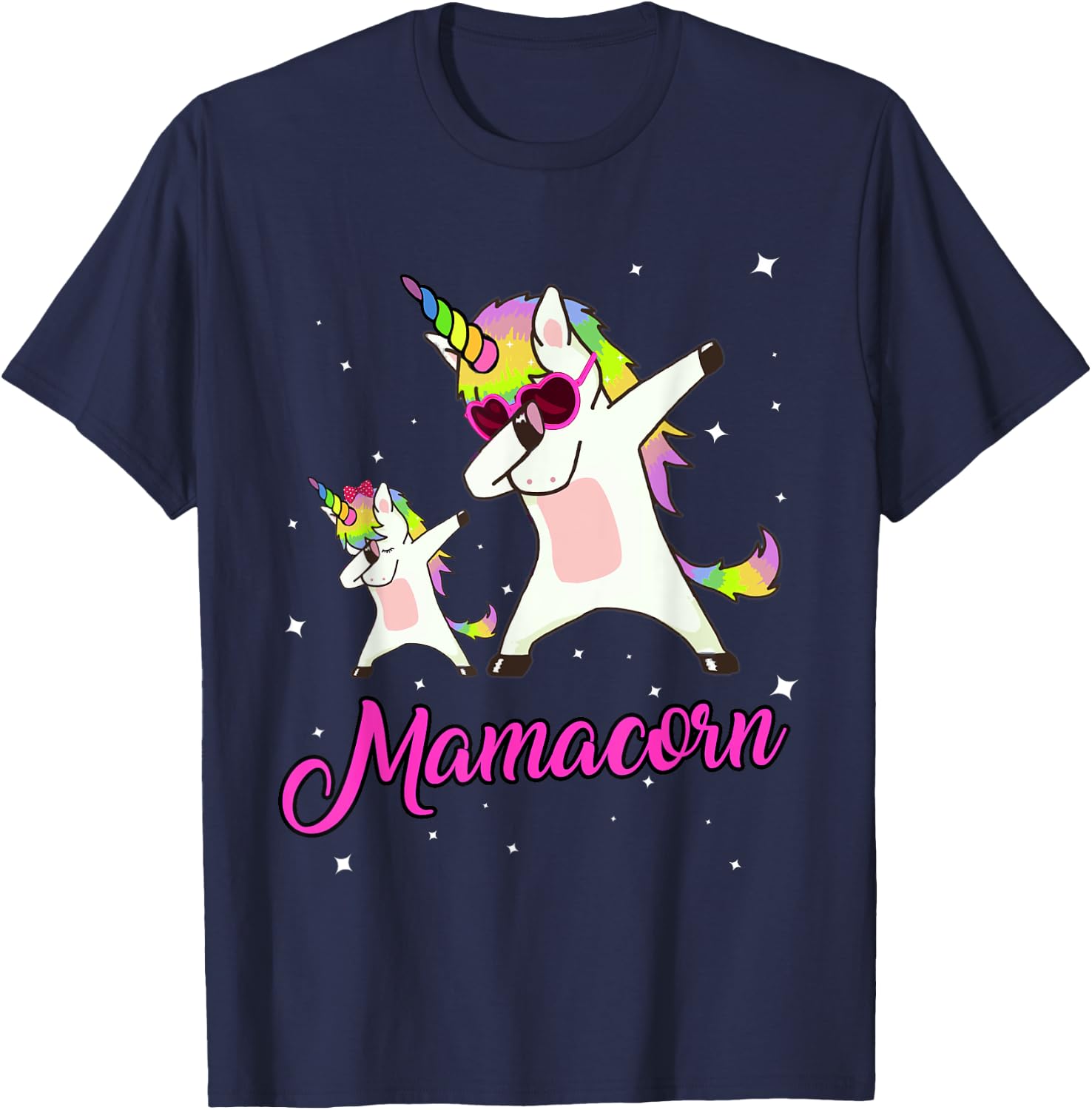 Mamacorn Unicorn Mom Mother's Day Mommy of the Unicorn Girl T-Shirt - T-Shirt | Navy