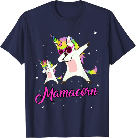 Mamacorn Unicorn Mom Mother's Day Mommy of the Unicorn Girl T-Shirt - T-Shirt | Navy