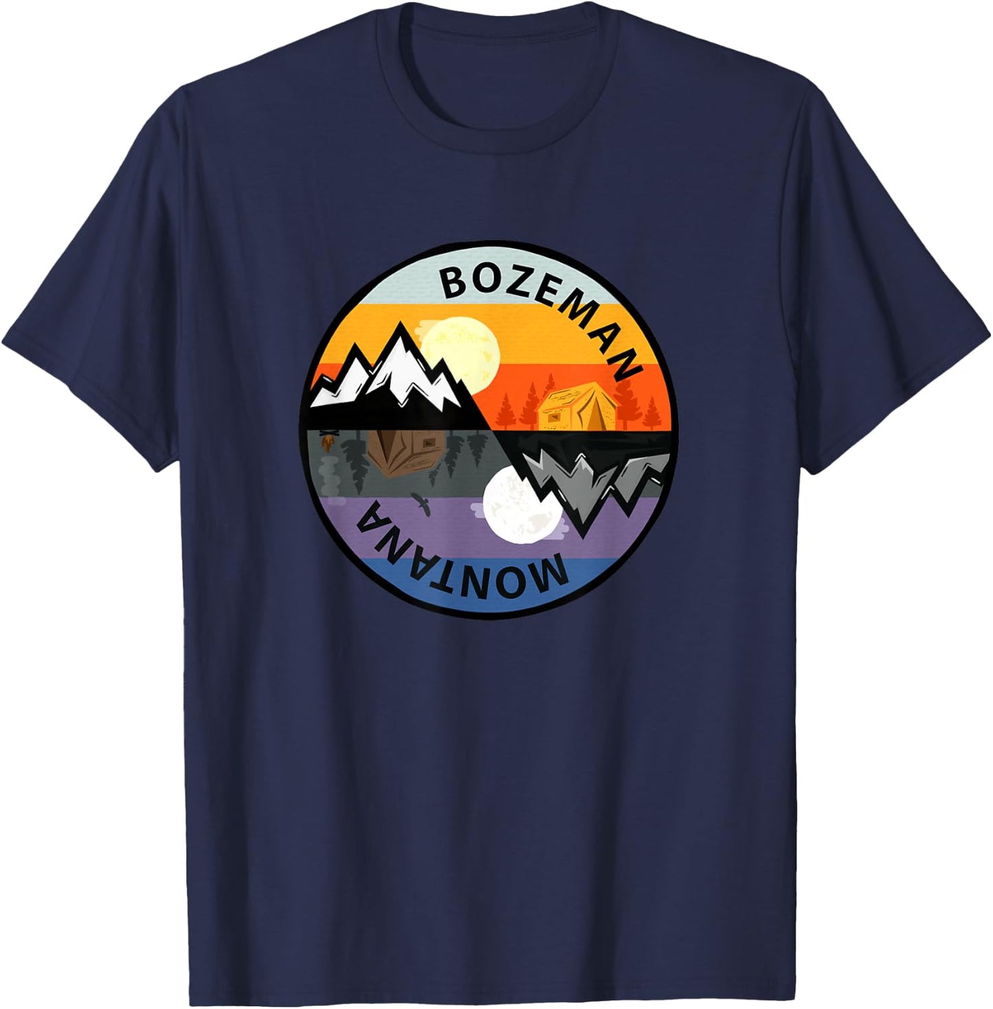 Retro Vintage Bozeman, Montana Souvenir T-Shirt - T-Shirt | Navy