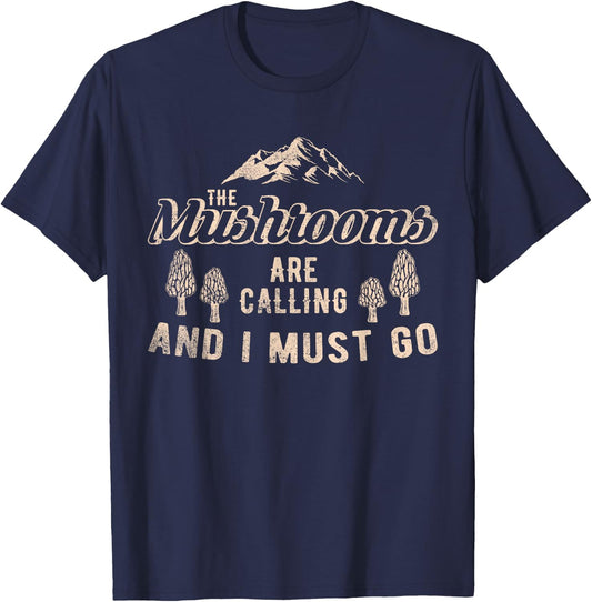 Mushroom Mycology Fungi Mushrooms Foraging T-Shirt - T-Shirt | Navy