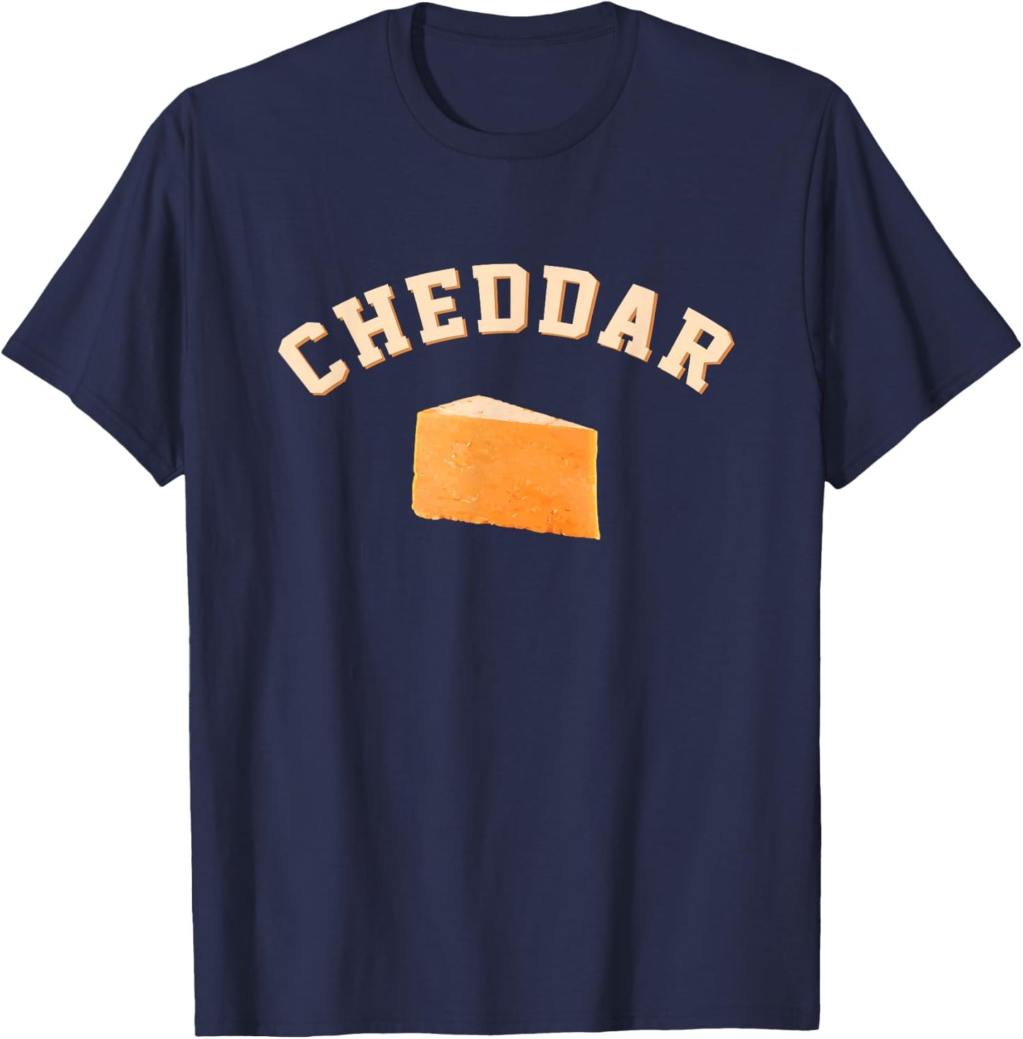 Cheddar Cheese Funny College Team Mascot English Word T-Shirt - T-Shirt | Navy