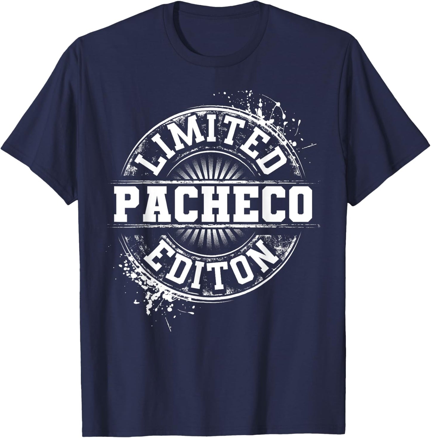 PACHECO Funny Surname Family Tree Birthday Reunion Gift T-Shirt - T-Shirt | Navy