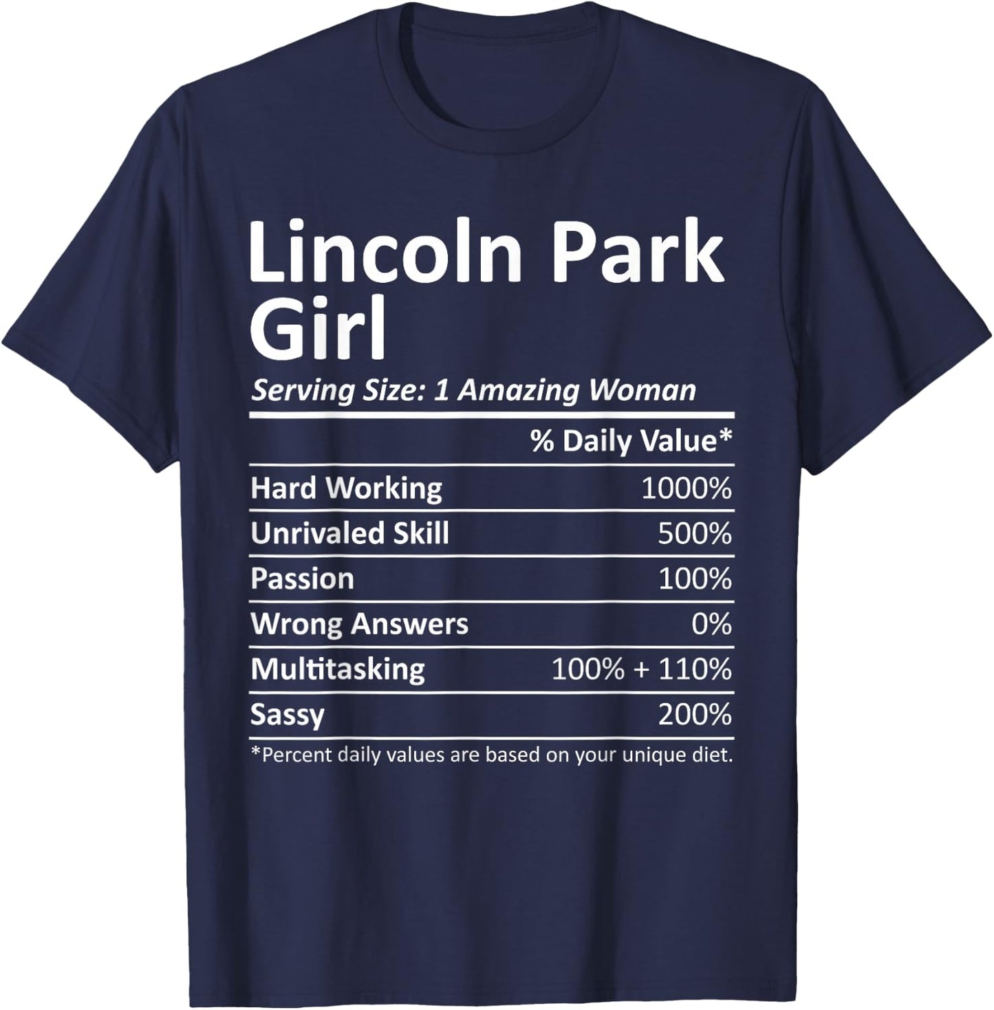 LINCOLN PARK GIRL NJ NEW JERSEY Funny City Home Roots Gift T-Shirt - T-Shirt | Navy