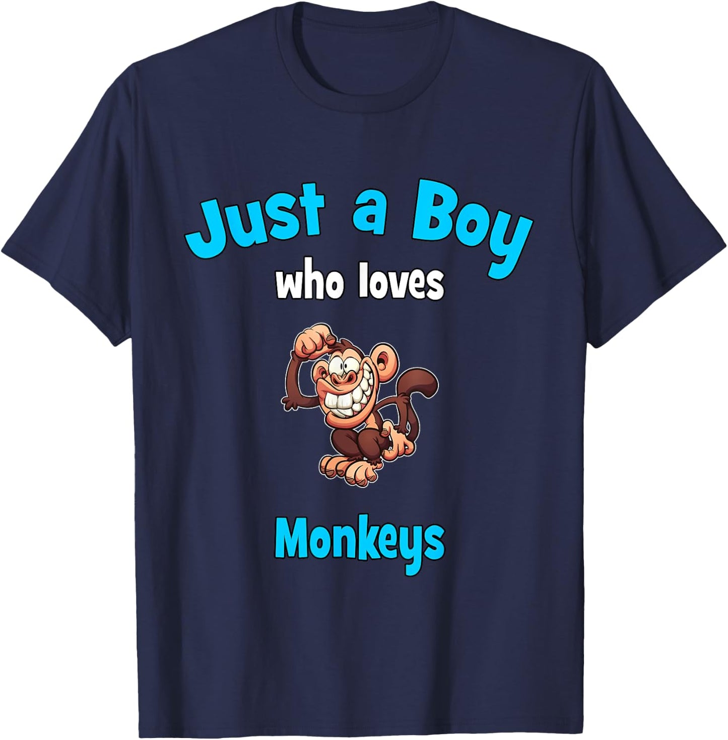 Monkey Shirt for Boys | Children's Monkey T-Shirt - T-Shirt | Navy