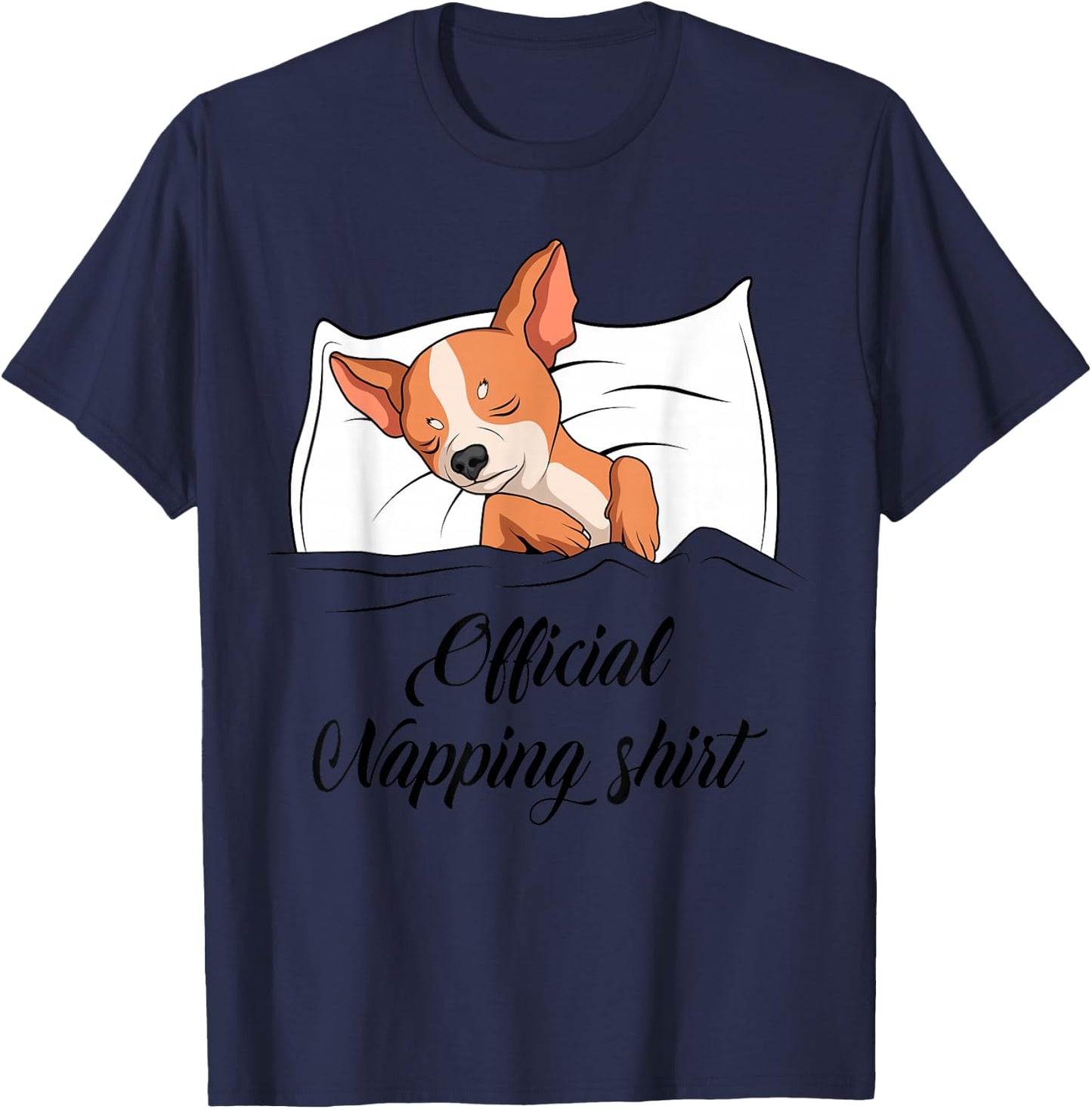 Sleeping Chihuahua Pyjamas Dog Lover Gift Official Napping T-Shirt - T-Shirt | Navy