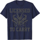 Licensed To Carry Funny Barber Hairdresser Hair Stylist Gift T-Shirt - T-Shirt | Navy