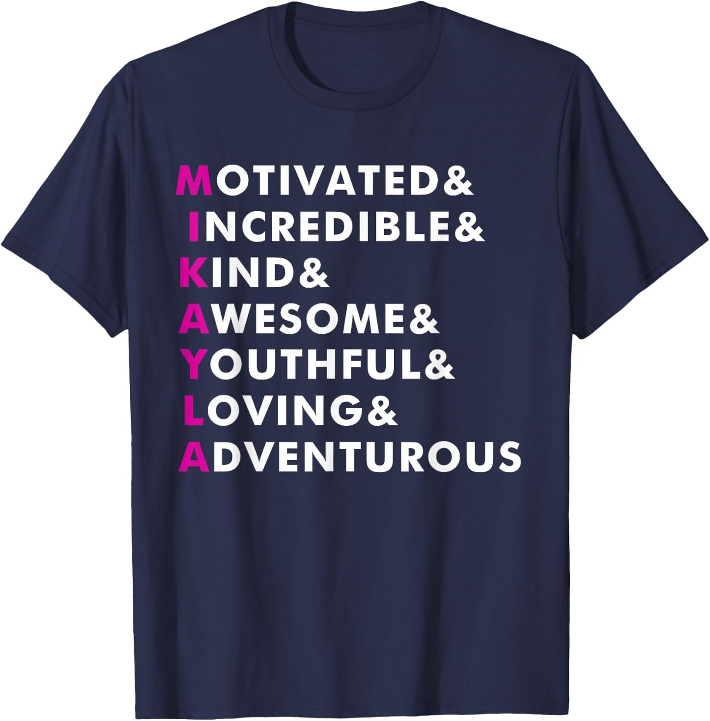 Mikayla Name Shirt Personalized Gift T-Shirt - T-Shirt | Navy