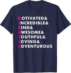 Mikayla Name Shirt Personalized Gift T-Shirt - T-Shirt | Navy