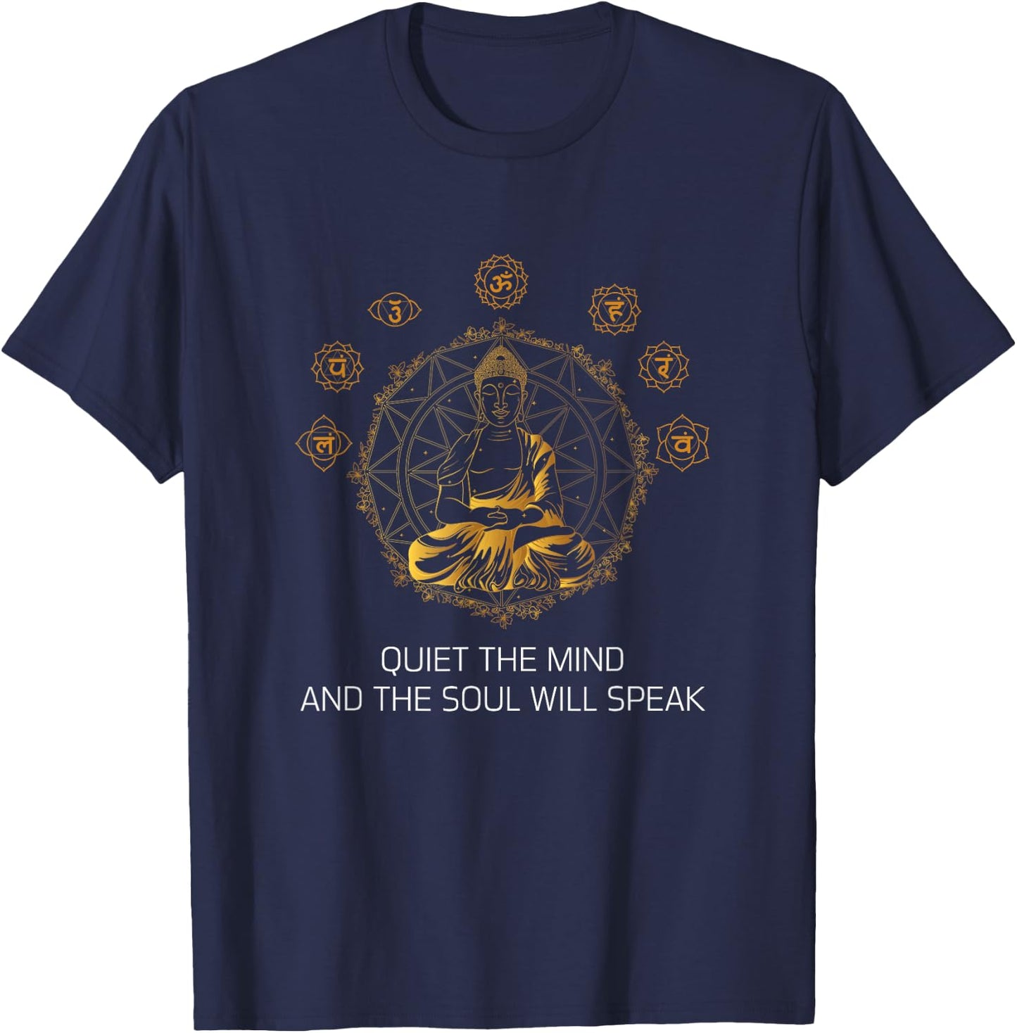 Buddha Mandala Shakra T-Shirt - T-Shirt | Navy