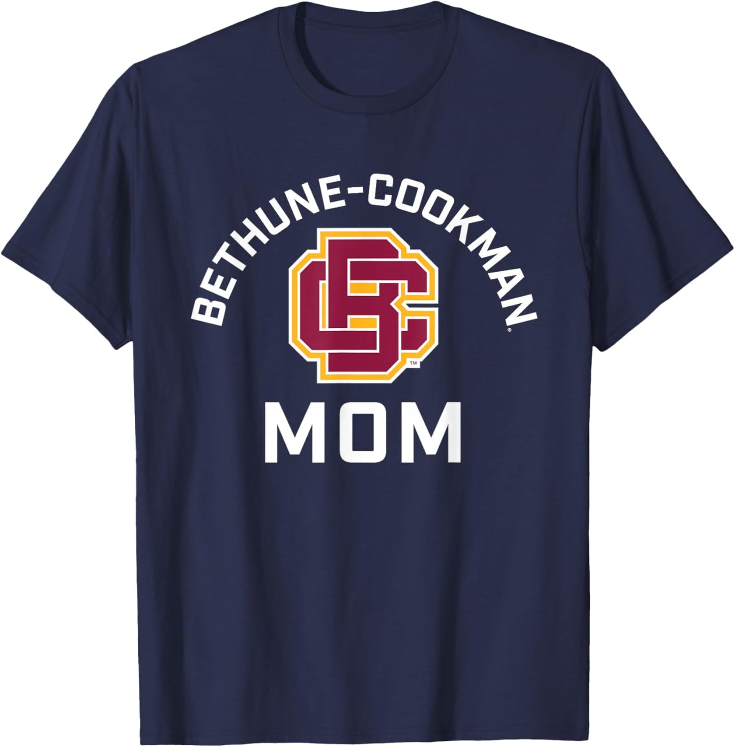 Bethune-Cookman University Wildcats Arched Mom T-Shirt - T-Shirt | Navy