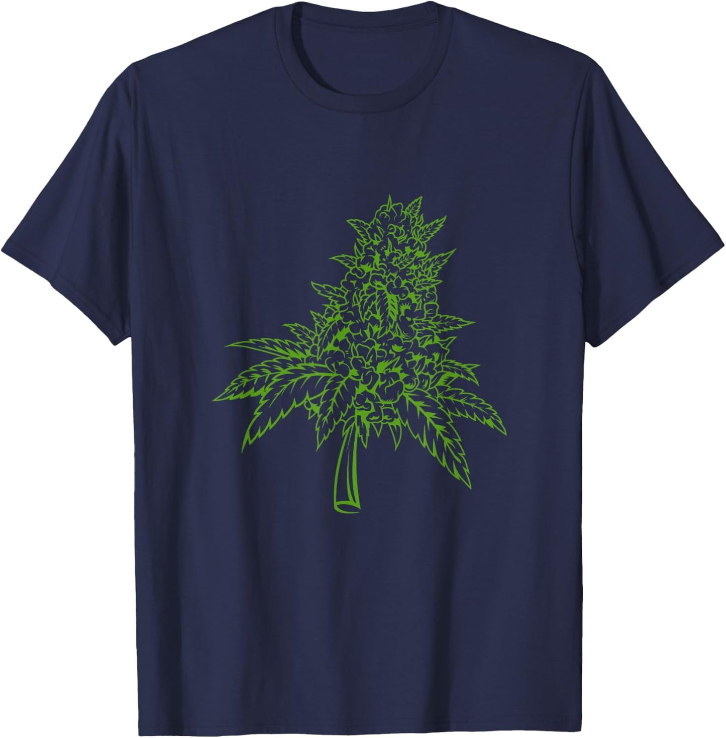 Bud Leaf Cannabis Marijuana Weed Smoker Pot Stoner T-Shirt - T-Shirt | Navy