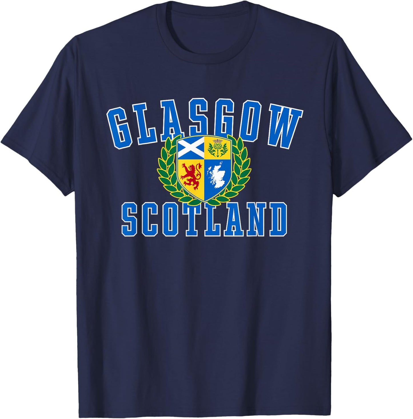 Glasgow Scotland Crest T-Shirt - T-Shirt | Navy