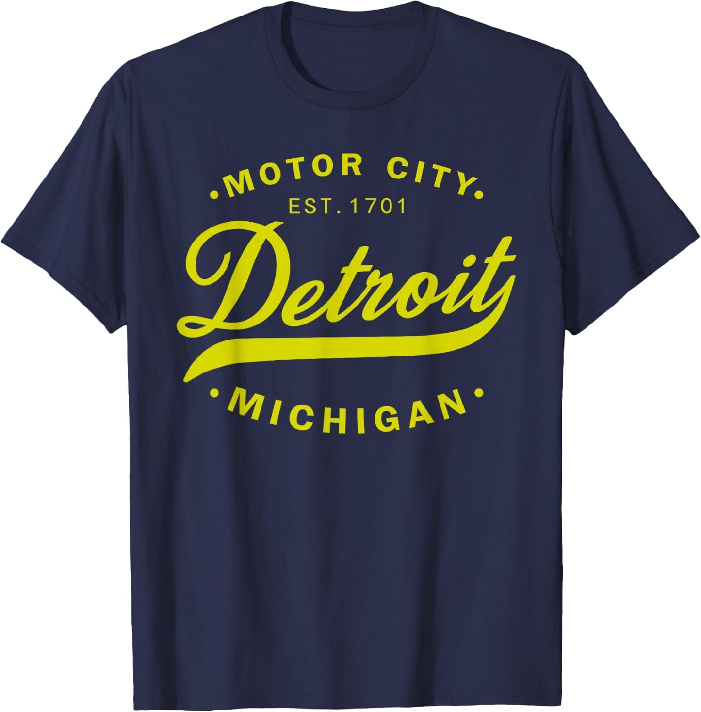 Classic Michiganians Vintage Detroit Motor City Michigan MI T-Shirt - T-Shirt | Navy