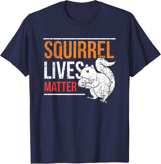 Funny Vintage Squirrel Lives Matter Gift Women Kids T-Shirt - T-Shirt | Navy