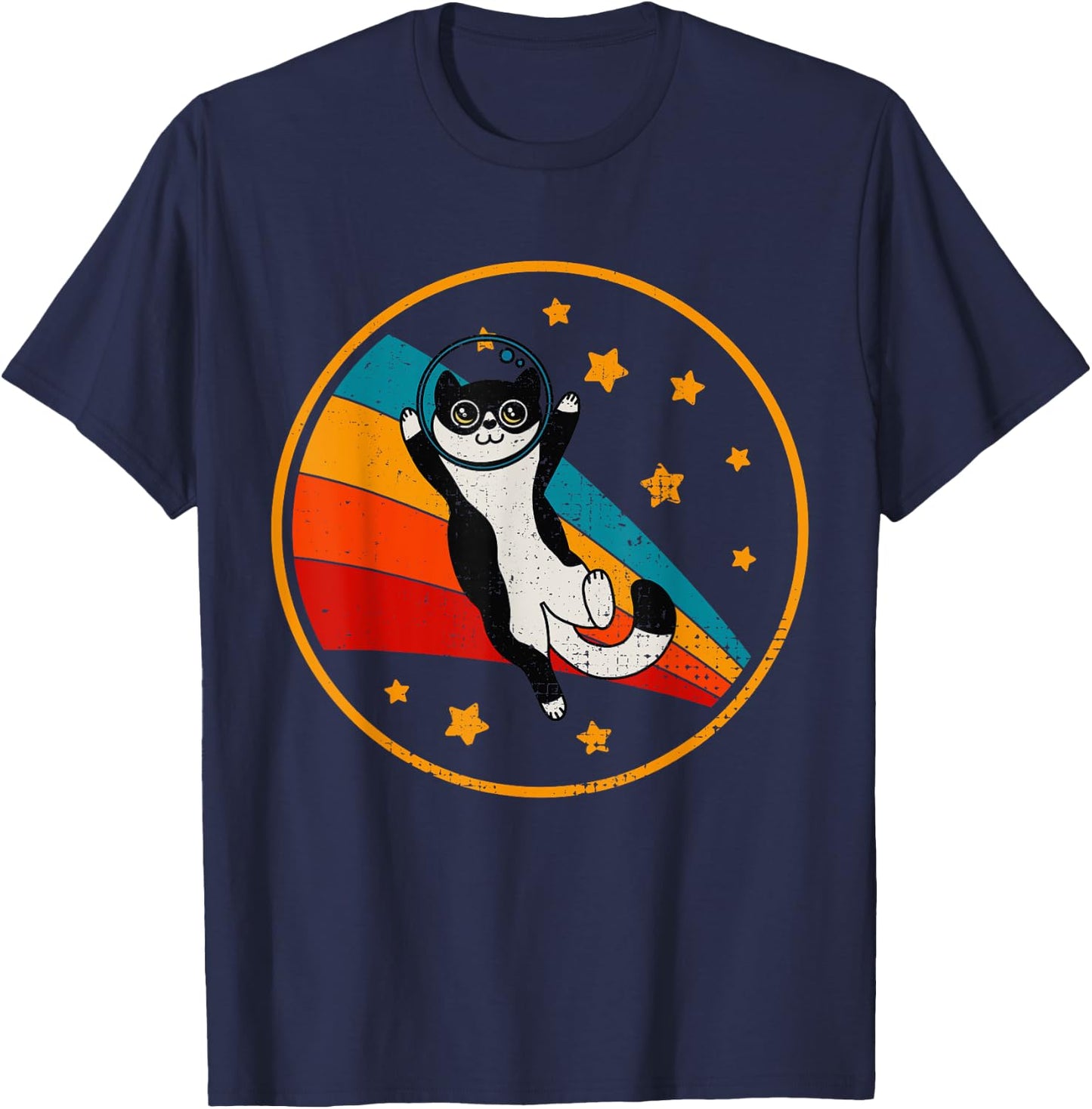 Cute Tuxedo Cat Two Tone Black & White Women Girls Kids T-Shirt - T-Shirt | Navy