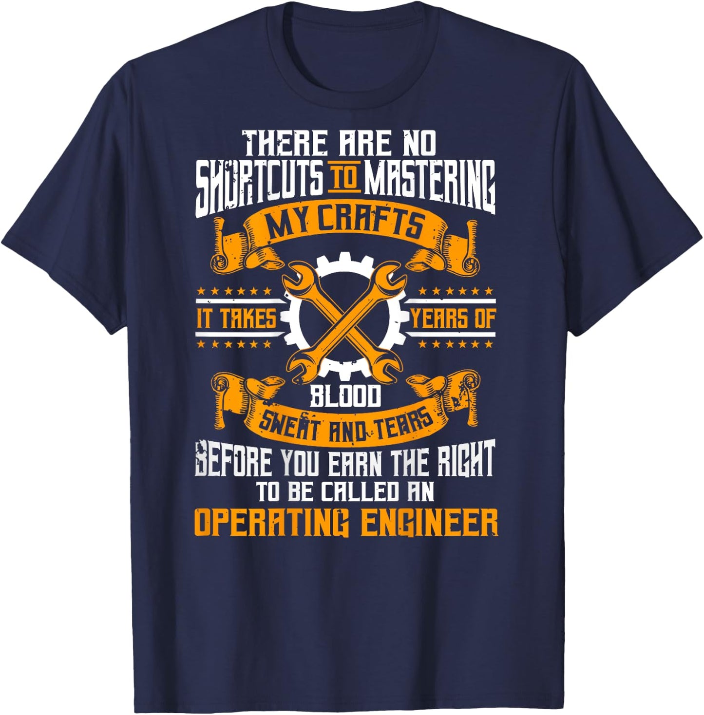 Operating Engineers Design On Back Of Clothing T-Shirt - T-Shirt | Navy