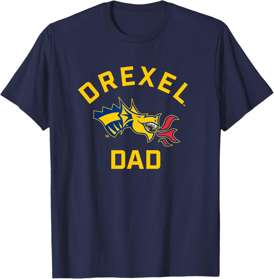 Drexel University Dragons Arched Dad T-Shirt - T-Shirt | Navy
