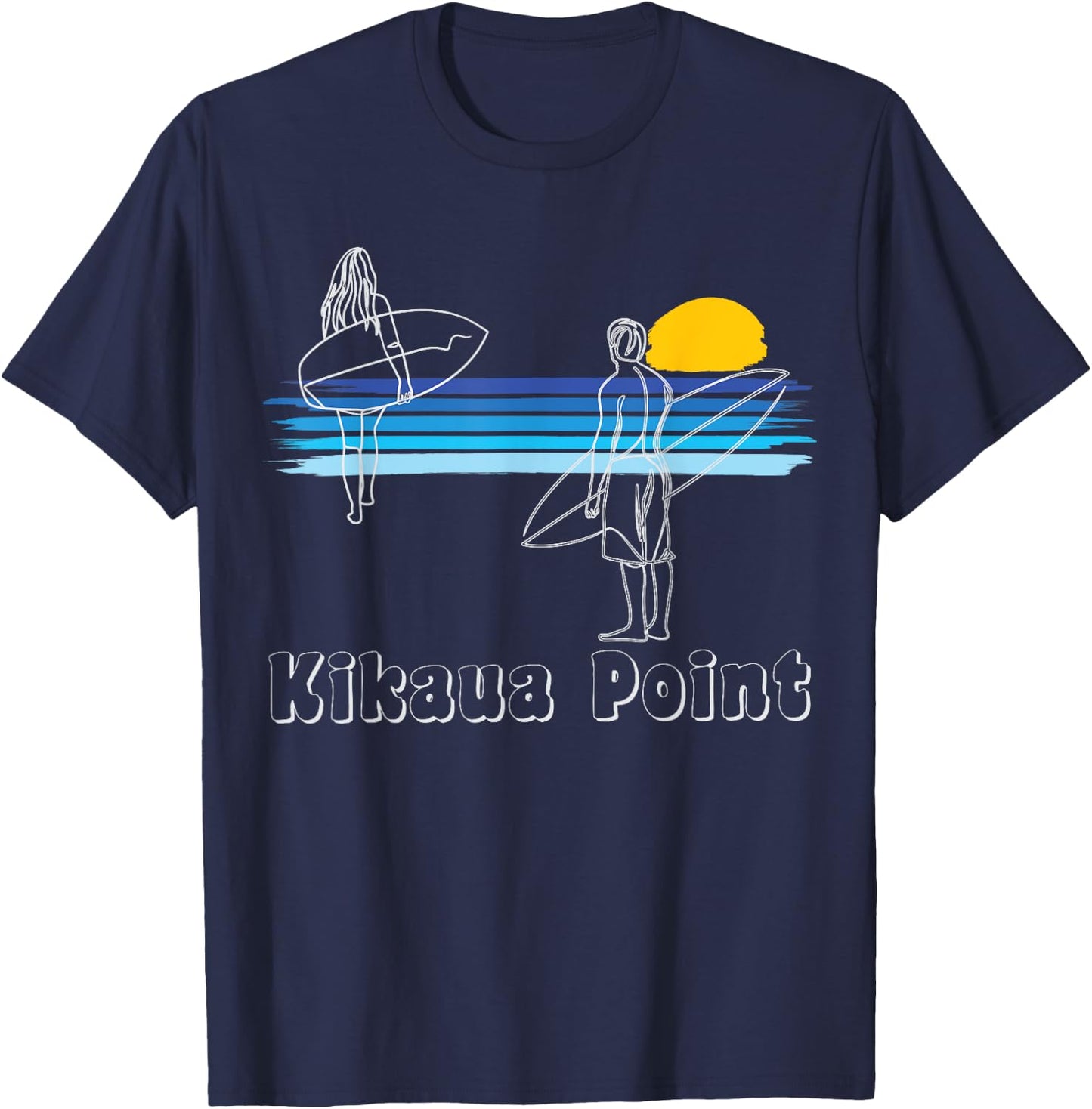 Kikaua Point Surfing Beach Surf Guy Girl T-Shirt - T-Shirt | Navy