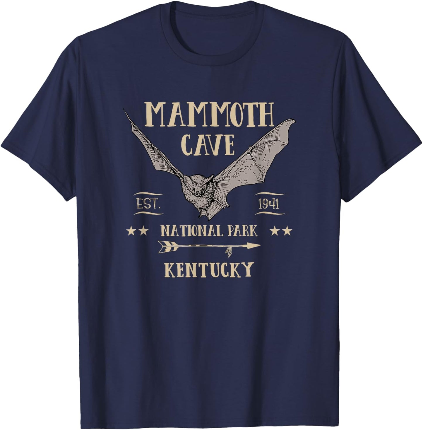 MAMMOTH CAVE NATIONAL PARK Bat Kentucky tourist souvenir T-Shirt - T-Shirt | Navy