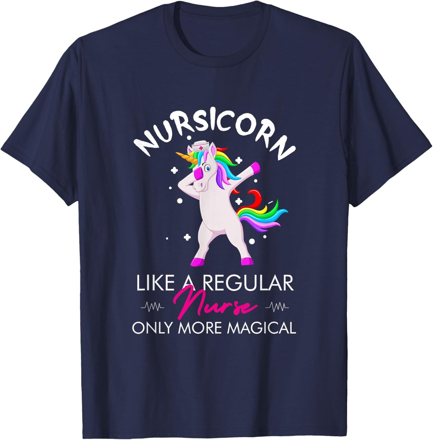 Accessories Essentials Items Supplies Gear & Gifts Nursicorn Regular More Magical Unicorn Nurse Funny Women's T-Shirt - T-Shirt | Navy