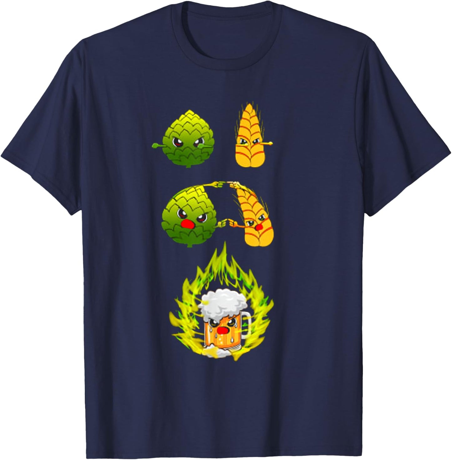 Wheat Beer Hops Fusion Beer Shirt For Beer Drinker Lover T-Shirt - T-Shirt | Navy