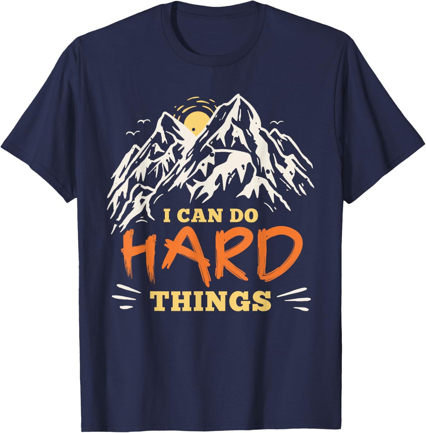 I Can Do Hard Things Positive Kids Mindset T-Shirt - T-Shirt | Navy