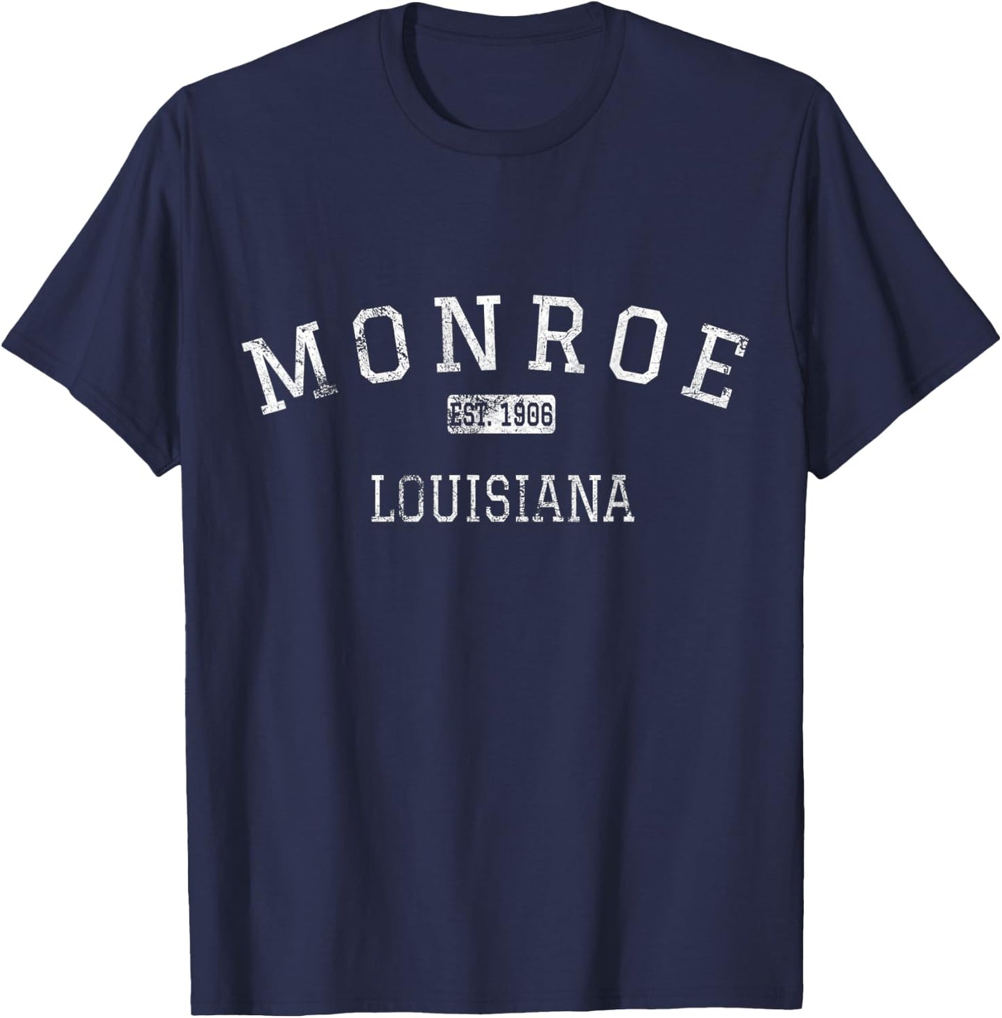 Monroe Louisiana LA Vintage T-Shirt - T-Shirt | Navy