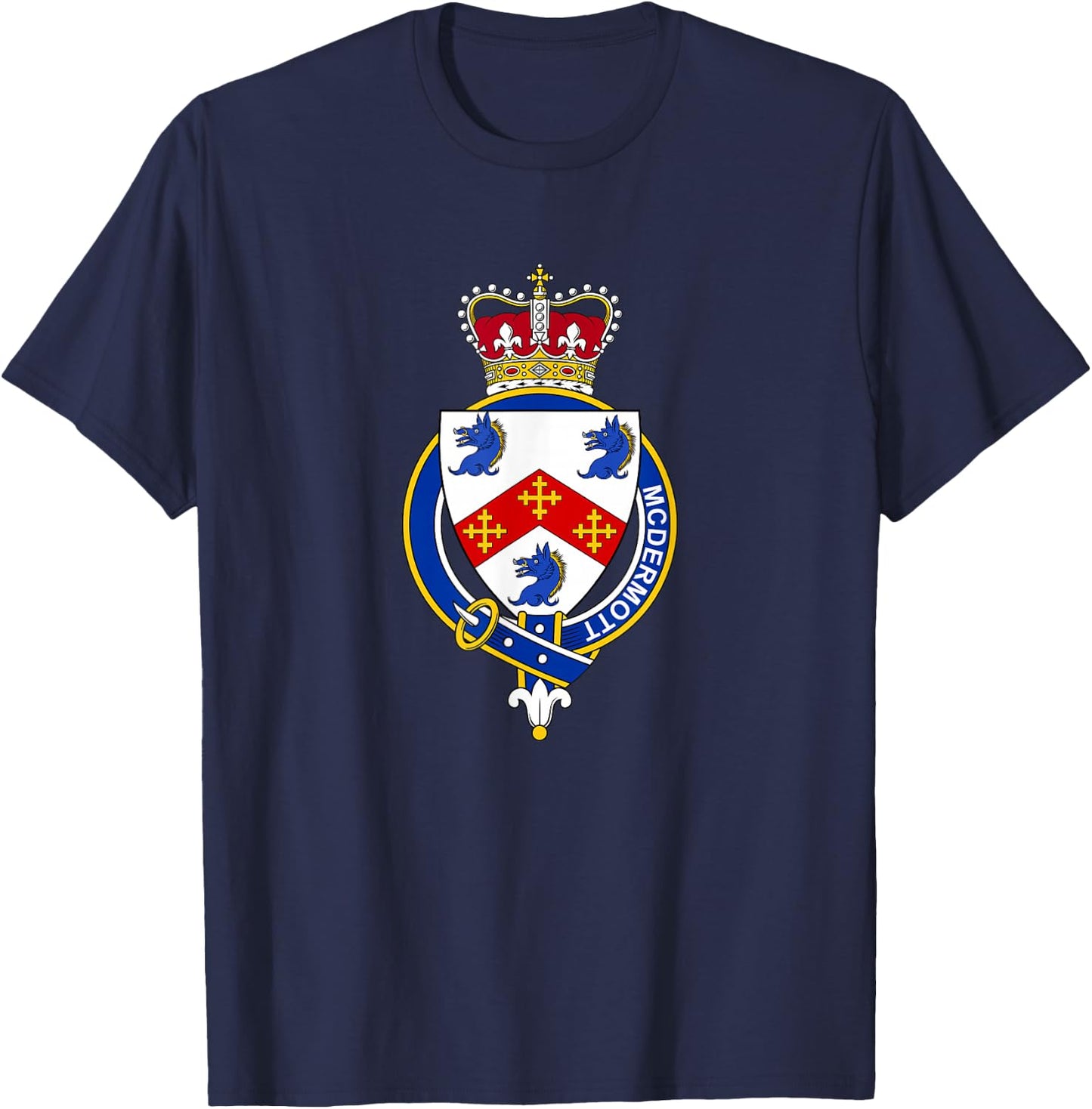 McDermott Coat of Arms - Family Crest T-Shirt - T-Shirt | Navy
