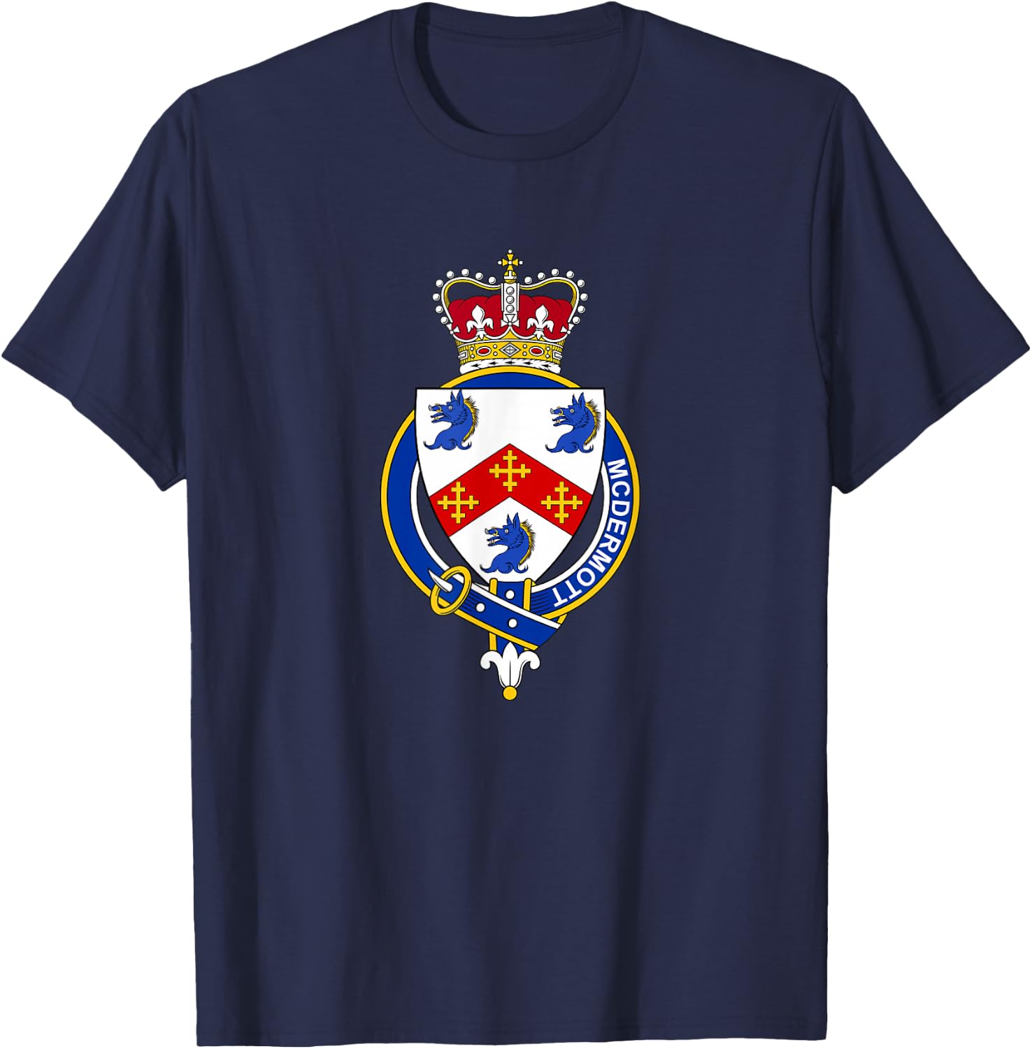 McDermott Coat of Arms - Family Crest T-Shirt - T-Shirt | Navy