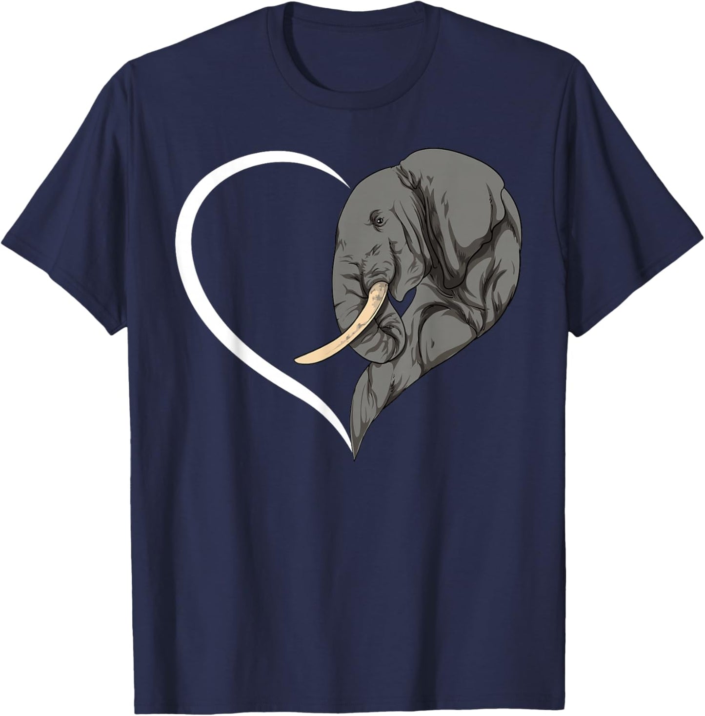 Elephant Shirts Girls Kids Heart Cute Elephant T-Shirt - T-Shirt | Navy
