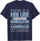 A Fine Line Between - Math Pun Math Lover Math Teacher Men Women Girls Kids T-Shirt - T-Shirt | Navy
