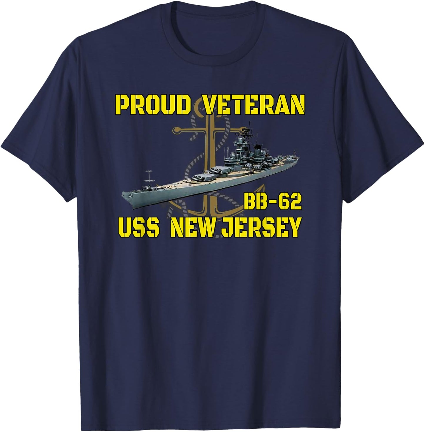 USS New Jersey BB-62 Battleship Veterans Day Father Grandpa T-Shirt - T-Shirt | Navy
