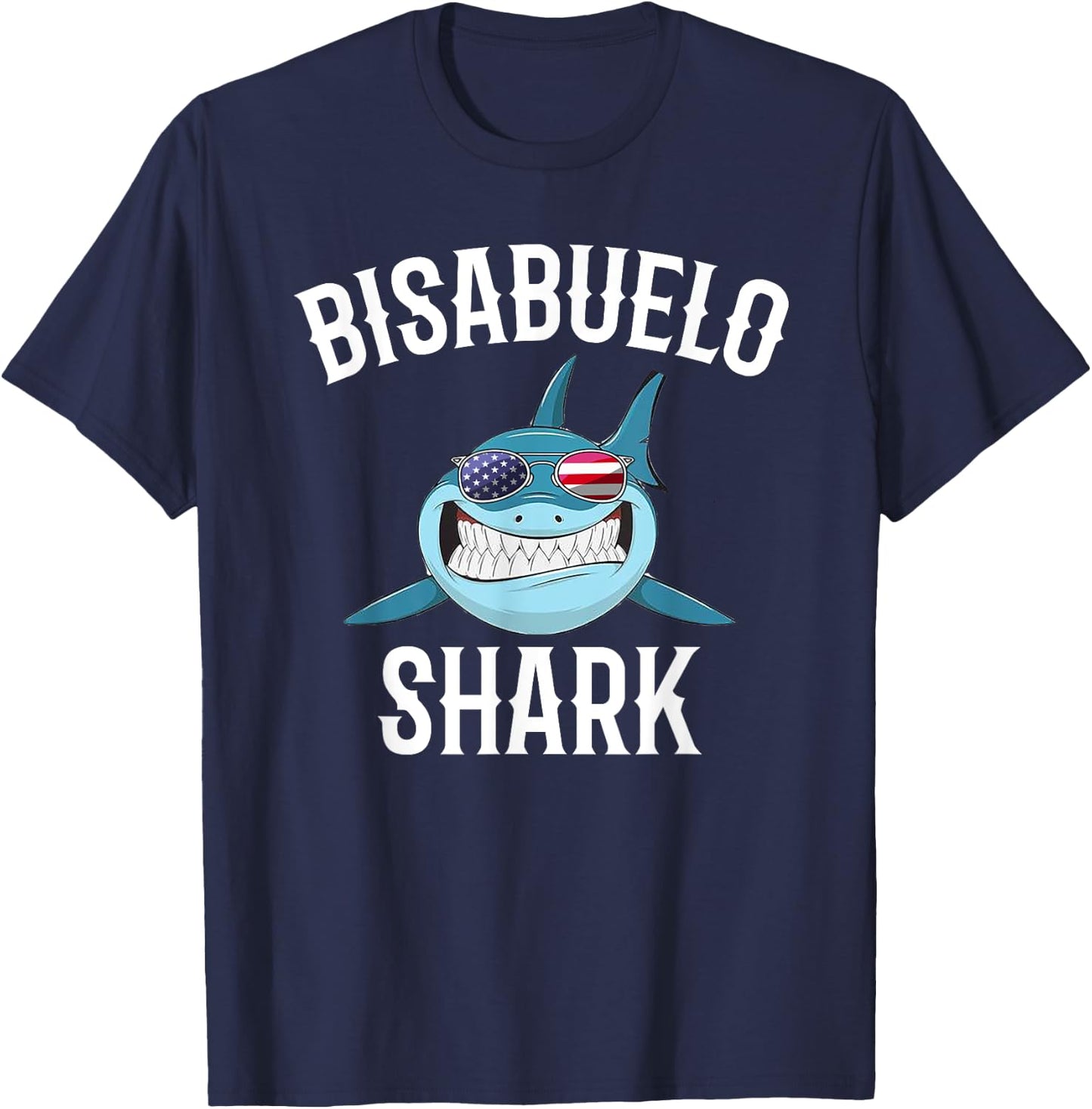 4th Of July Bisabuelo Shark Spanish Great Grandpa Patriotic Men T-Shirt - T-Shirt | Navy