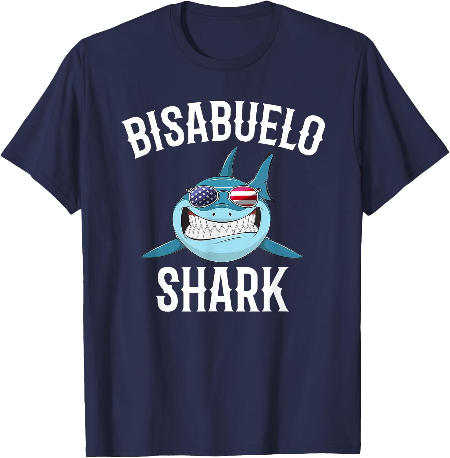 4th Of July Bisabuelo Shark Spanish Great Grandpa Patriotic Men T-Shirt - T-Shirt | Navy