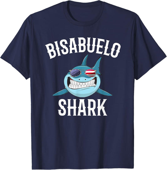 4th Of July Bisabuelo Shark Spanish Great Grandpa Patriotic Men T-Shirt - T-Shirt | Navy