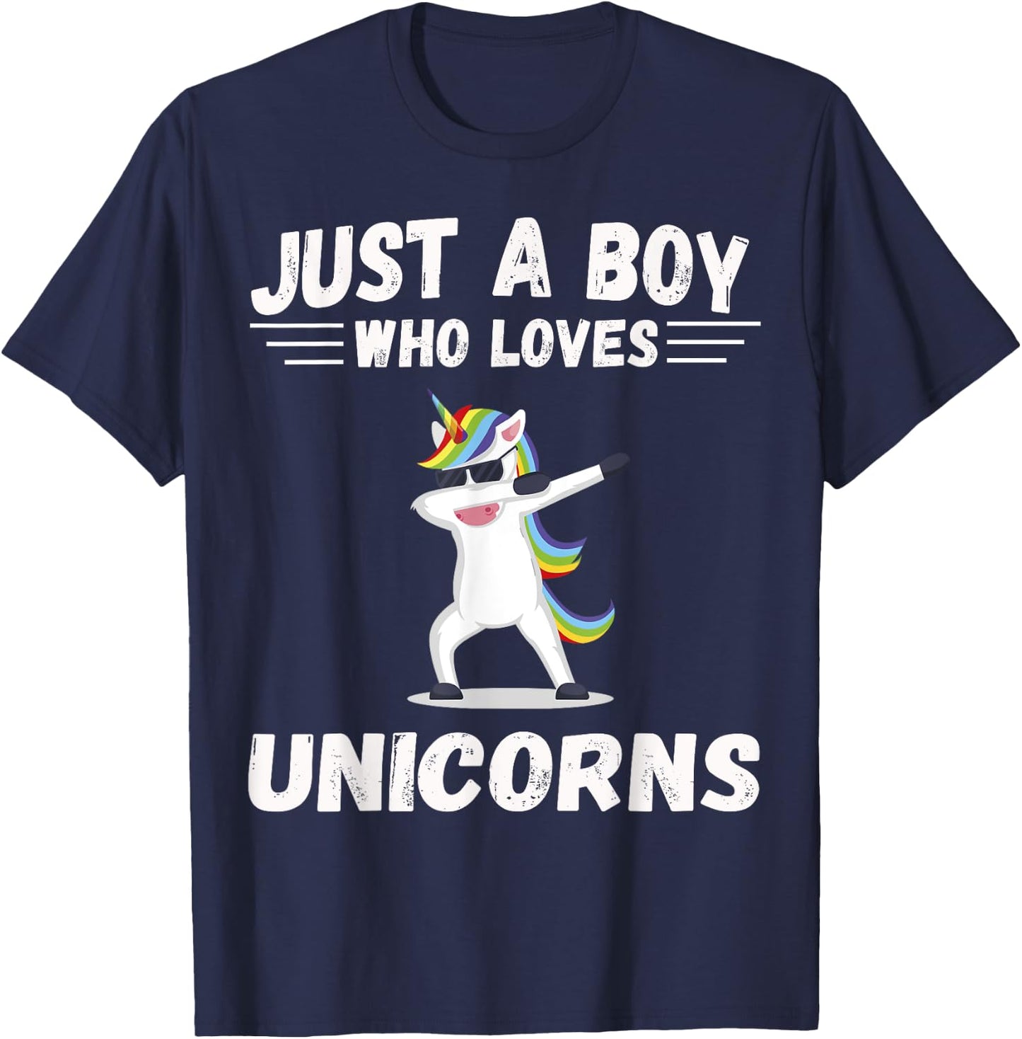 Cute Just a Boy who loves Unicorns Unicorn Gift T-Shirt - T-Shirt | Navy