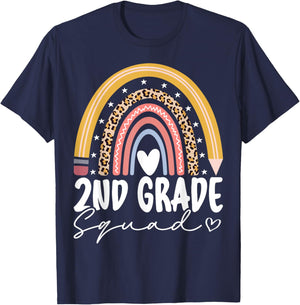 Second Grade Squad 2nd Grade Team Retro First Day of School T-Shirt - T-Shirt | Navy
