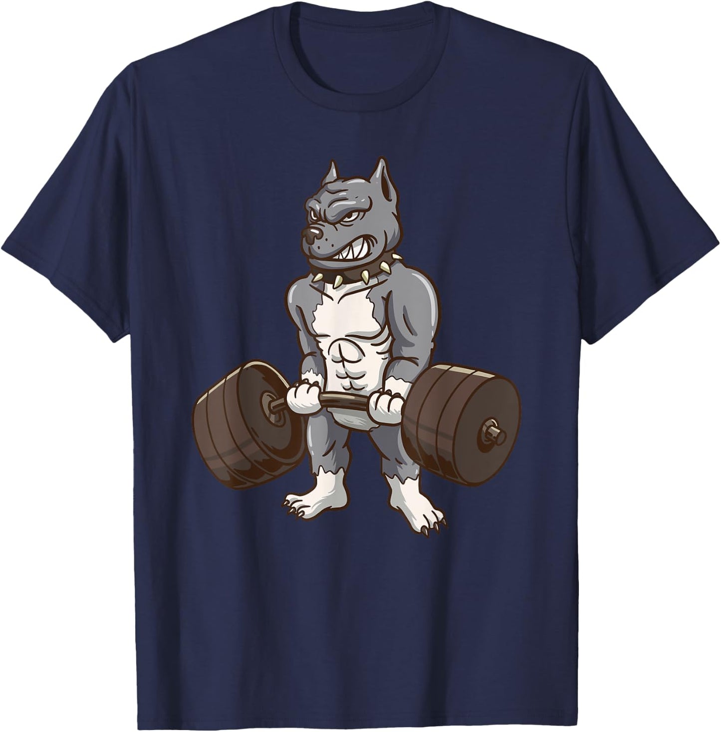 Pitbull Powerlifting Weight Lifting Dog Lovers Gift T-Shirt - T-Shirt | Navy
