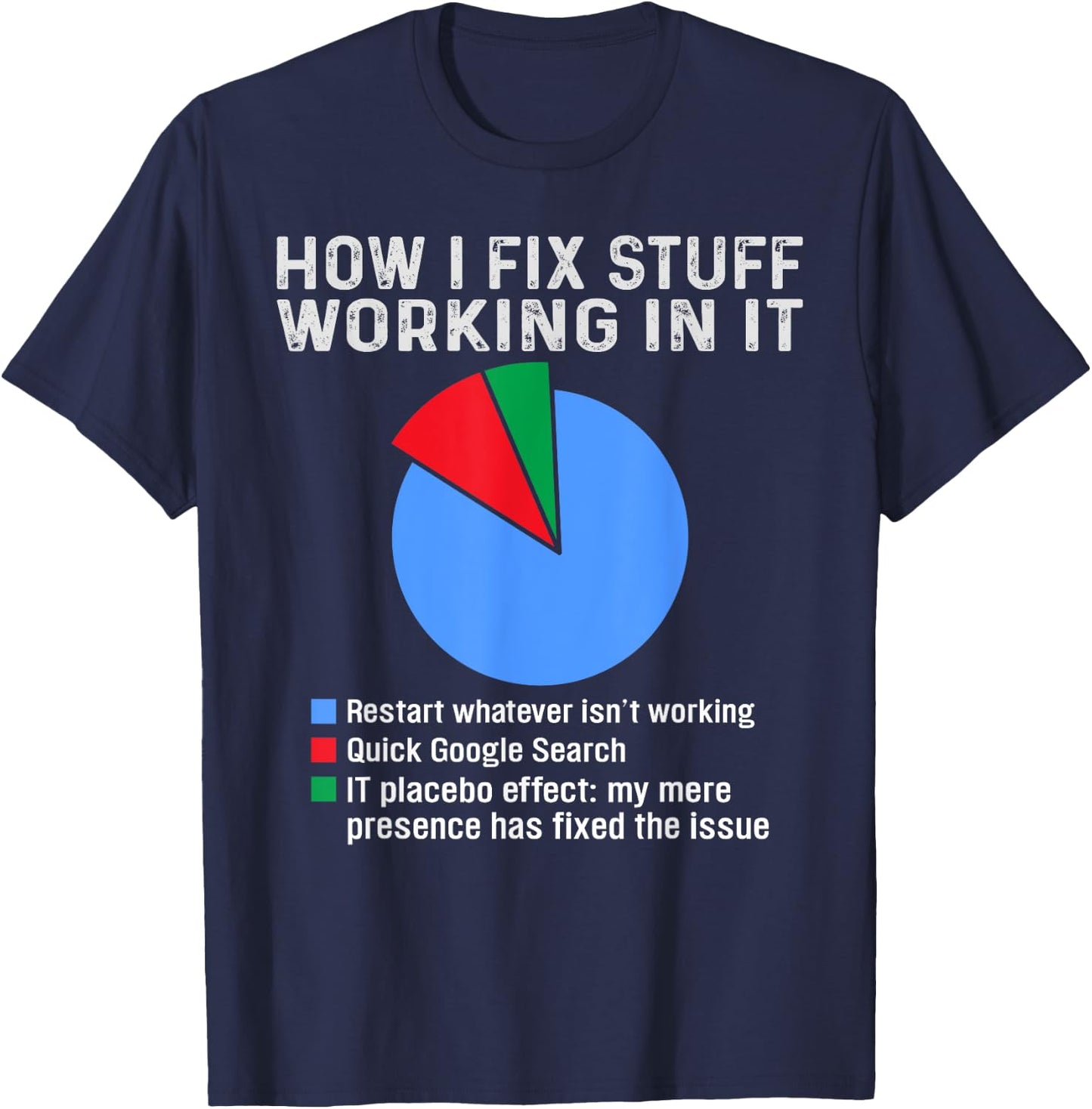 How I fix stuff working in IT, Tech Geek Nerd Funny Computer T-Shirt - T-Shirt | Navy